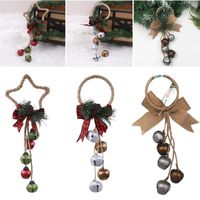 Christmas Decorations Tree Bell Ornament Retro Bowknot Star Door Hanger With Xmas Hanging Pendants