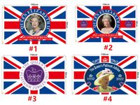 الملكة إليزابيث الثانية البلاتين علم اليوبيل 90 * 150CM 2022 الاتحاد جاك أعلام الملكات 70 الذكرى البريطانية تذكارية