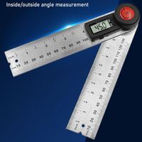 Professional Hand Tool Sets Stainless Steel Digital Display Angle Ruler 130mm Horizontal Two-in-one Inclinometer Woodworking Protractor