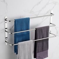 Três toalhas de Tiers Rack 304 Aço Inoxidável Aço Inoxidável Estacidade polida camadas Camadas Toalha Barras Montadas Multifuncional Bathroom Acessório