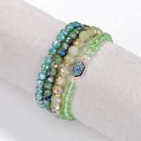 Pcs Elastic Glass Natural Stone Beads Oval Druzy Charms Bangles Bracelets Set For Women Jewelry Wholesale Bangle