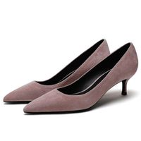 İlkbahar Sonbahar Siyah Süet Pompaları Stilettos Topuklu 3 cm / 5 cm Moda kadın Ofis Bayanlar Beyaz Ayakkabı F0043 Elbise