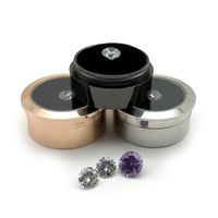 Caixa de exibição de diamante solta redonda de alta qualidade Metal Gemstone Capas de Armazenamento Diamante Caixa de Presente Prata Ouro Preto