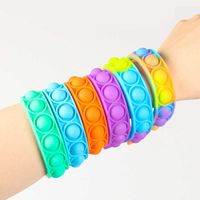 Bracelets Fidget Toys Pack for Kids favor Mini Simple Dimple Digit Push Bubble Popping Silicone Wristband Boy and Girl Sensory Decompression