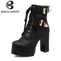 Compre al por mayor Botines Negros De Plataforma De Tacón Alto de bajo  precio \u0026 de calidad con envío gratuito | Es.DHgate