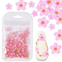 2g / väska 3d rosa blomma nail art smycken blandad storlek stål boll leveranser för professionella tillbehör diy manikyr design