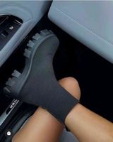 2021 Sonbahar Kış Yeni Çift Çorap Ayakkabı Kadınlar Kalın Solmuş Günlük Büyük Boy Kırmızı Örme Kısa Bot Kadın Botas De Mujer H1115