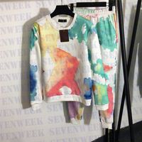 Lettre aquarelle Femmes de survêtement Sweatshirts Pantal