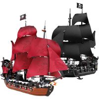 Karayip Korsan Gemileri Yapı Taşları Siyah Inci Tuğla Seti Kraliçe Anne'nin İntikamı Gemi Modelleri Çocuk Oyuncakları Çocuk Hediyeler H0824
