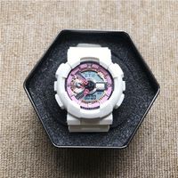 Outdoor sports men&#039;s quartz digital iced out watch LED dual display waterproof and shockproof