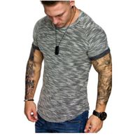 3 kolory męskie koszulki wzór o-neck z krótkim rękawem sporty letnie mody bodybuilding mięśnie ubrania