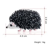 Cute Black Enamel Hedgehog Brooches Lovely Animal Brooch Pin...