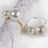 Elegante parels servet ringen goud doopselling metalen houder bruiloft gift bruids douche decor feestartikelen