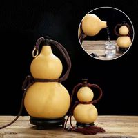 Decorative Objects & Figurines Natural Gourd Wu Lou Home Decor Wall Ornaments Crafts Dried Water Bottle With Lid Hollow Calabash Desk Drinks