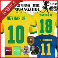 2020 2021 Neymar Jr Coutinho Vinicius Soccer Jersey Brazils National Team 21 22 Camisa Brasil Kids Kit Fotbollskjorta Kvinnor Träning Silva F
