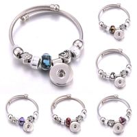 Charme bracelets élasticité boutonnage bouton bracelet coeur cristal bracelets perles de bijoux FIT FIT Boutons de 18mm