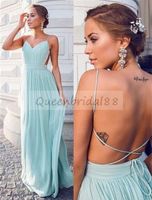 Summer Chiffon Prom Dresses 2022 Spaghetti Sweetheart Lace U...