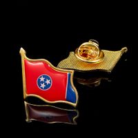 30 sztuk USA stan Tennessee Flag Lapel Pin Craft Multicolor Odznaka w / tylne Przyciski Akcesoria Kolekcja Godło Broszka