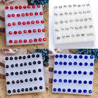 Stud 2021 20 Pairs/pack Cute Korean Women Fashion Jewelry Crystal Piercing Earrings Blue Mix Color