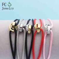 Stainless Steel LOVE Metal Buckle Ribbon Lace Up Chain Adjus...