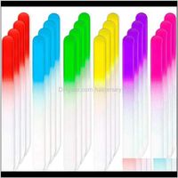 Art Salon Health & Beauty Drop Delivery 2021 Colorful Glass Nail Files Fingernail File Care Tools Set, Gradient Buffer Manicure Tool (14 1Dot