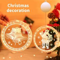 LED Christmas Lights 3D Disc Hanging Light Bells Snowflake Battery String Tree Bedroom Decorationa27 a16