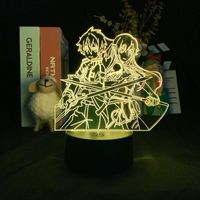 ナイトライト3D LEDナイトライトアニメソードアートオンラインキリガヤ和風フィギュア子供子供のための子供のための誕生日プレゼント寝室の装飾ランプ
