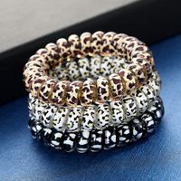 Women Girl Telephone Wire Cord Gum Coil Hair Ties Girls Elastic Hair Bands Ring Rope Leopard Print Bracelet Stretchy Hair Ropes m02 775 T2
