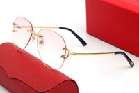 Designer óculos de sol Polit Eyeglasses quadros Templos com liga metálica sem aro despedaçada clara lente preto esporte forma para homens mulher óculos acessórios