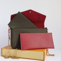 New 2022 Top Quality Luxurys Designer Wallets women Purse 3-piece set Fashion Short Damier leather Wallet Classic Zipper Pocket Pallas Bag Card Holder Purses