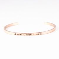 Bangle Gold Est Inspirational Quote Mantra Bracelets Stainless Steel Open Cuff Fashion Women Female Jewelry