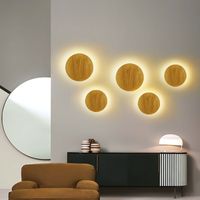 110-240V Lâmpada de parede de madeira de madeira Artesanato redondo em forma oval com luz de lâmpada decorativa leve fonte de parede iluminação interna espelho do banheiro faróis
