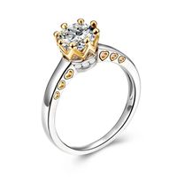Anillos de boda Classic Crown Engagement Ring Personalidad Simple Women Romantic Valentine's Day Factory al por mayor