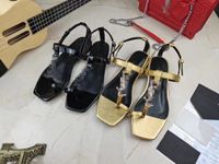 Luxury più nuovo di alta qualità fibbia in metallo donne sandali sandali pantofole moglie pantofola tacco alto designer tessuto sandalo estate all'aperto scarpe casual da esterno con scatola 35-42