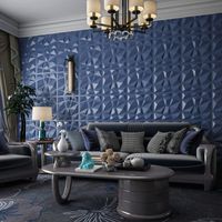 Art3d 50x50cm 3d plast väggpaneler ljudisolerad marinblå diamant design för vardagsrum sovrum TV bakgrund (pack med 12 kakel 32 kvm)