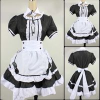 Sexy Ropa de criada francesa anime japonés negro cos k-on uniforms chicas mujer cosplay trajes de juego juego de rol animación ropa l0407