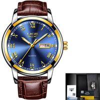 Montres Hommes 2022 LIGE TOP Marque Luxe Cuir Cuir Quartz Montre Hommes Montre Homme Horloge Homme Sport Sport Étanche Date Chronographe Gygfhes