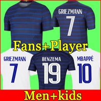 2020 2021 França Mbappé GRIEZMANN Pogba camisola camisas 20 21 de futebol camisa de futebol maillot homens pé + crianças kit de