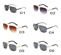 Metal quadrado Mens Sunglasses Moda Sunglass por Mulheres Homens Ciclismo Sun Glasses Shades Preto Lente Negra Goggles 6 cores anti-reflexo Óculos Padrão