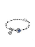 [Panjiadora] Bead cravejado azul prata estrela pulseira S925 opala floco de neve redondo pulseira de grânulos