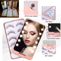 Lady LED Makeup Mirror with Eyelashes Case Organizer 5 pairs...