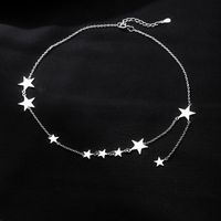 Sterling Silver Tassel Star Charm Pendant Choker Necklace Fina smycken för kvinnor 925 kedjor