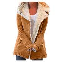 Женские сочетания шерстяных смесей плюс лавочки составные размеры женщин зима теплая внешняя одежда куртка плюшеттон пальто