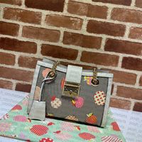 Vorhängeschloss kleine Umhängetaschen für Frauen Handtasche Geldbörsen echtes Leder-Zierleiste und Herzdrucktasche mit Goldkette