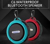 Speaker de Bluetooth à prova d 'água Outdoor Duche C6 Carro Sem Fio Portátil Subwoofer Loudspeaker Caixa de Som Ventosa Com Pacote de Varejo