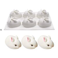 Rabbits Shape Silicone 12 Holes Silica Gel Rabbit Carrot Cake Moulds Bread Pan Caking Shape Mold Muffin Cupcake Baking Pans RRF13570