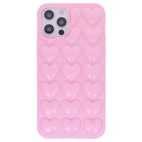 Coque iPhone 12 Pro Max Mini 11 XR XS x 8 7 6 6S Plus 3D POP Bubble Heart Mignon Girly Femmes