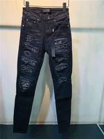 Designer Luxurys Herren Jeans Patch Stil Waschen Rissene Skinny Muster Mode Motorrad Biker Kausal Hip Hop Loch Verkauft Top Qualität US Größe 28-40