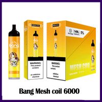 Bang Örgü Bobin 6000 Puffs Tek Kullanımlık E Sigara Vape Kalem 14ml Önceden Dolgulu Pods Kartuş 850mAh Şarj Edilebilir Pil Buharlaştırıcılar 0268274-1
