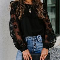 Compre al por mayor Blusa De Manga Larga Transparente de bajo precio \u0026 de  calidad con envío gratuito | Es.DHgate